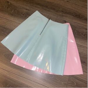 [SOLD] american apparel patent leather skirt in size S - baby blue